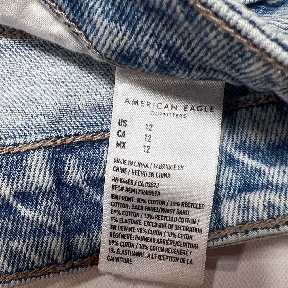 American Eagle Outfitters Faded Blue Ripped Jean Shorts - Picture 5 of 5